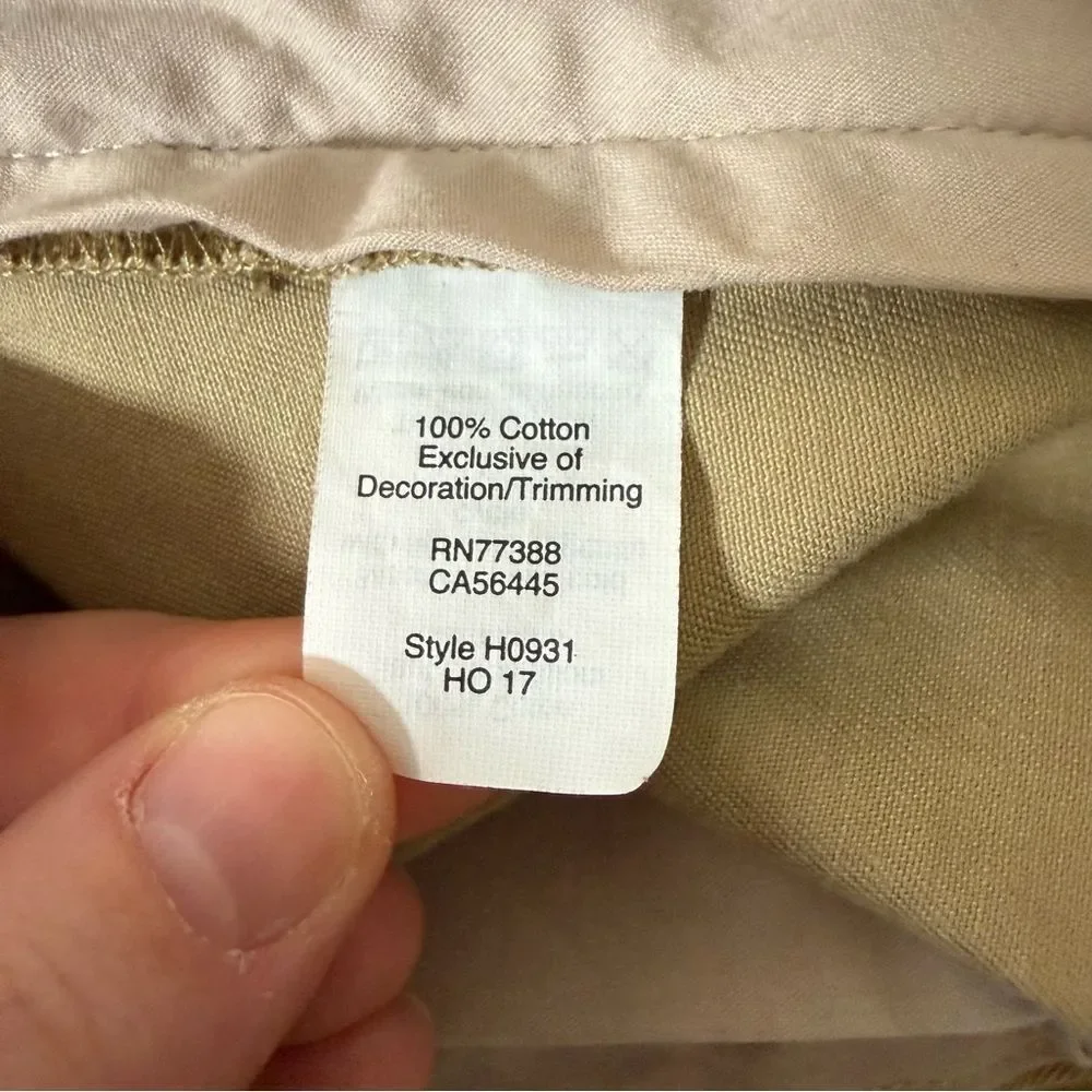 J Crew The Sutton Chino Pants Mens 33x32 Tan Straight Embroidered Fish Cotton